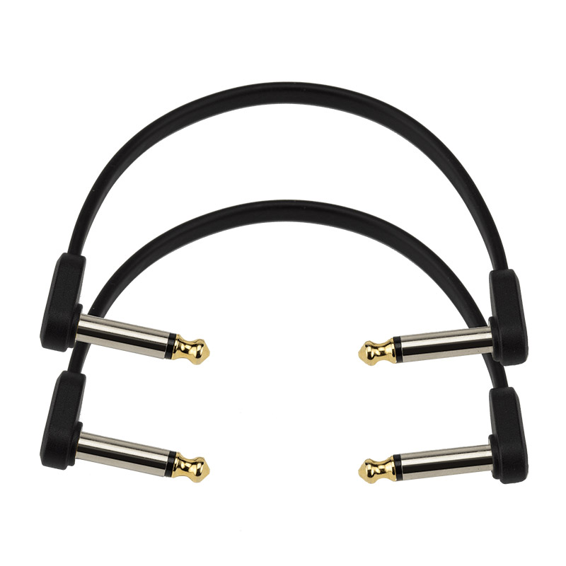D'Addario Flat Patch Cable, 6 Inch Right Angle, Twin Pack (NEW)