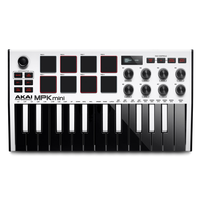 Akai Professional MPK Mini MK3 Controller Keyboard, Special Edition White (NEW)