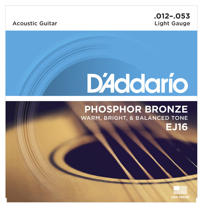 D’Addario EJ16 Acoustic Strings 12-53 phos bronze (NEW)