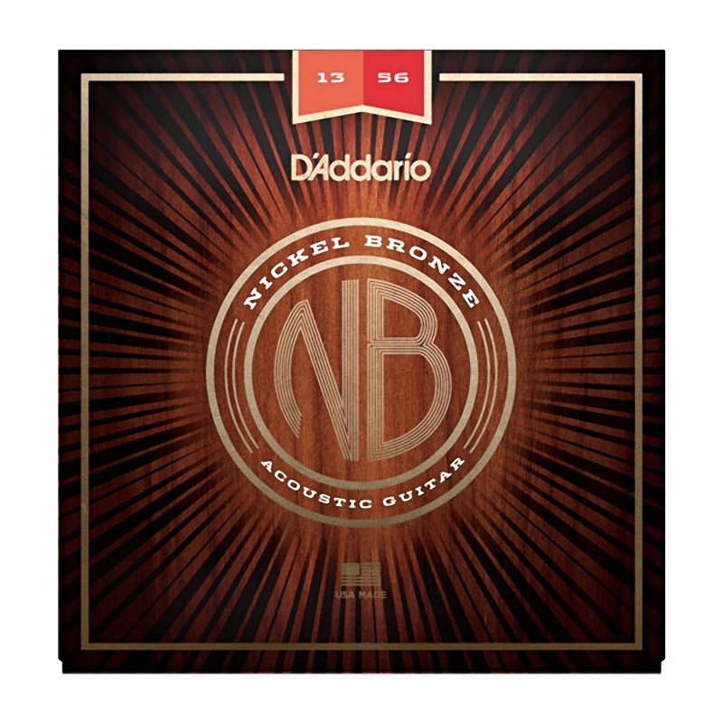 D Addario NB1356 Nickel Bronze Acoustic Guitar Strings, Medium, 13-56 (NEW)