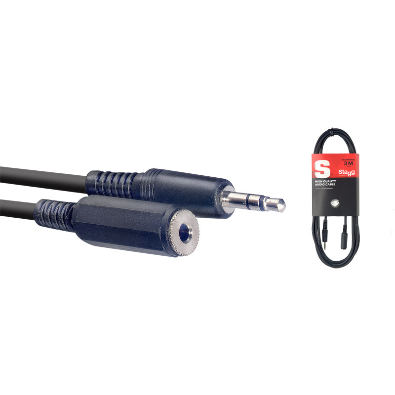 Stagg S-Series Y-Cable 3m Stereo Mini Jack to x2 RCA // Phono Plugs 10ft